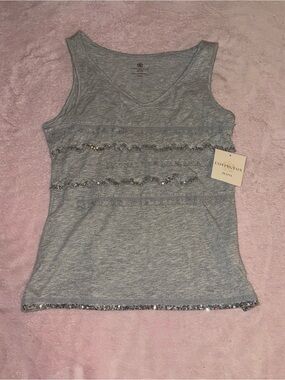 🩶✨Vintage Covington Petite Sequin Trim Tank Top✨🩶